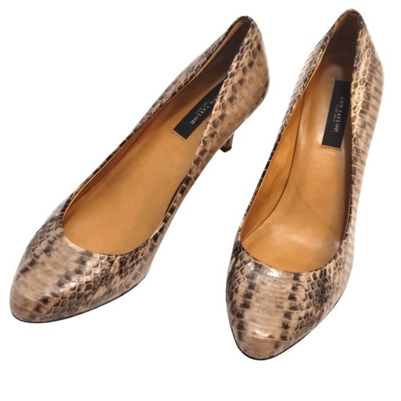 Ann Taylor Shoes - Ann Taylor Est 1954 - 2" Brown and Black Snakeskin pattern Heels - Size 7M